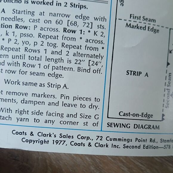 Vintage Coats&Clark 1977 Red Heart Children's Poncho Patterns Pamphlet No. 263 - Picture 9 of 10